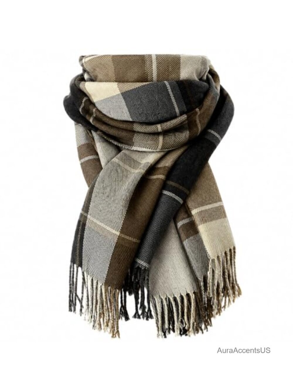 Soft Warm Tartan Plaid Fringe Scarf Shawl Wrap Women Men Winter